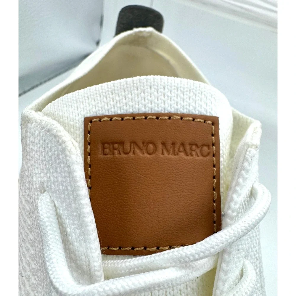 Bruno Marc Grand-01 Men's White Lace Up Casual Knit Oxford Shoes Size 10.5